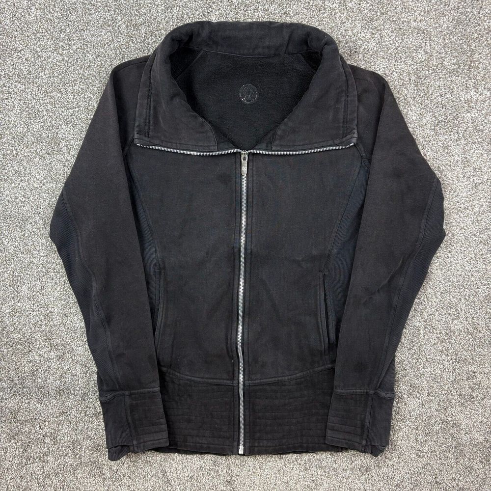Lululemon Radiant Jacket II Womens 8 Black Full Zip Sweater Soft Shell Warm Up‎